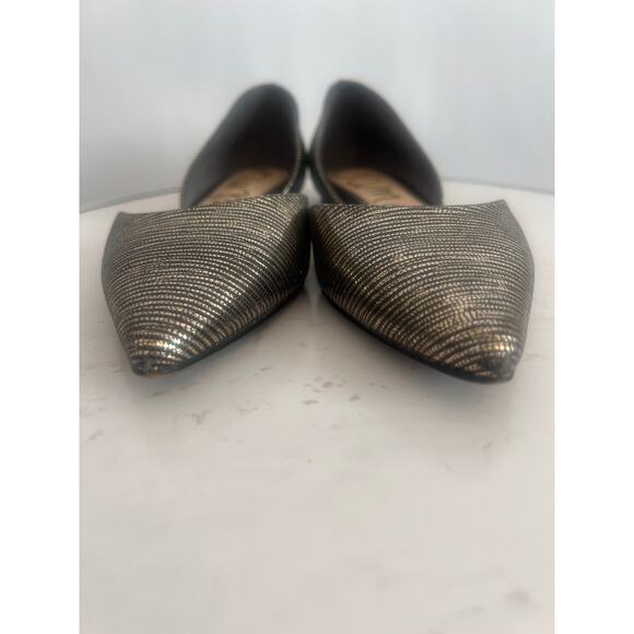 SAM EDLMAN WOMENS RODNEY d’ORDSAY BALLET FLATS SHOES METALLIC GOLD BLACK 7.5 - Picture 13 of 13